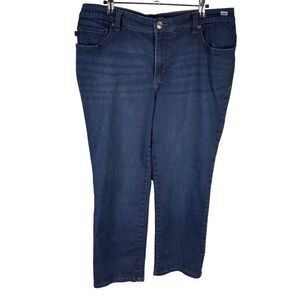 Lee Straight Jeans 16 Short Women’s Dark Wash Pre-Owned [#2987]